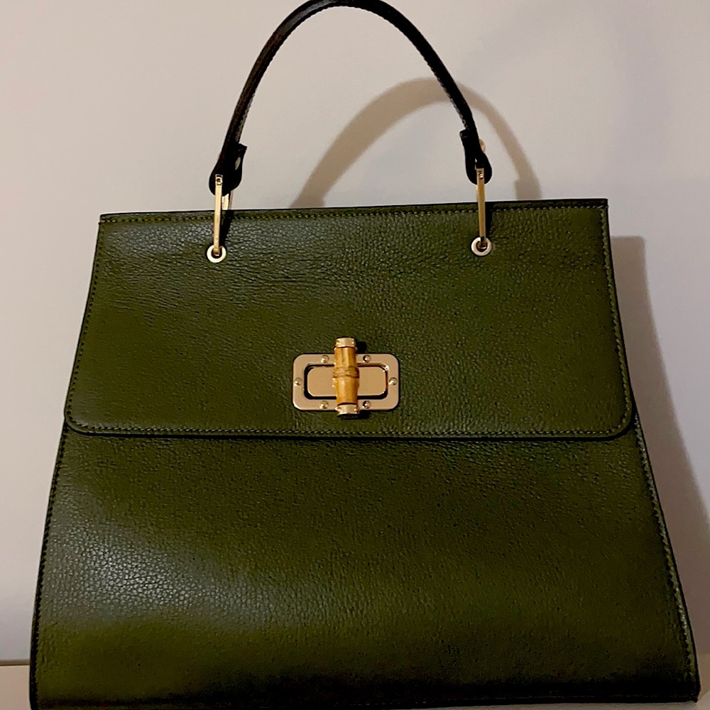 Antonello Serio olive green handbag.